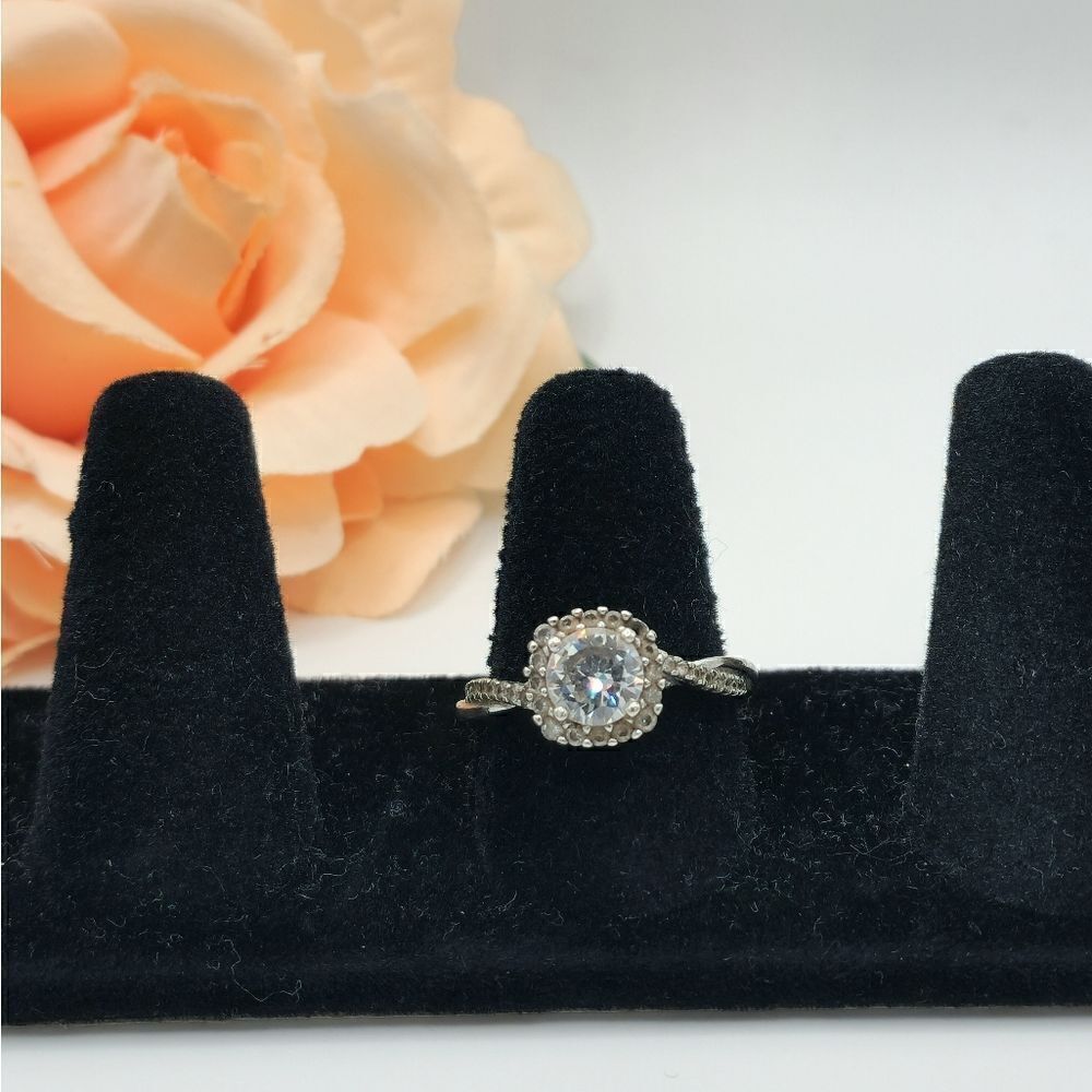 Sterling silver diamond ring